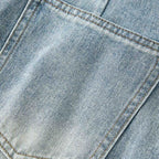 Summer new retro workwear patchwork wide leg jeans