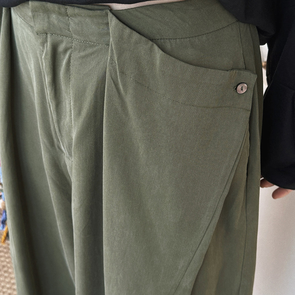 loose harem pants high waist lyocell wide leg pants draped casual baggy trousers