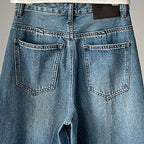 Wide leg jeans women high waist loose denim pants vintage wash trousers
