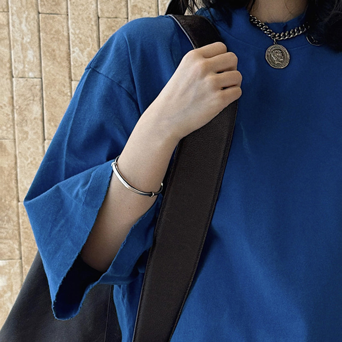 Loose fit round neck short sleeve oversized t shirt