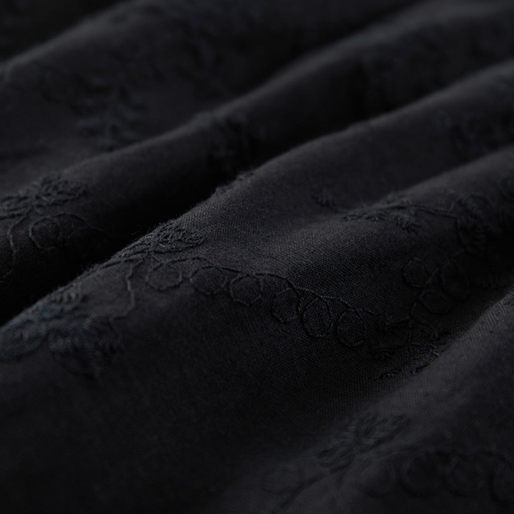 French retro patchwork floral lace skirt A-line long skirt