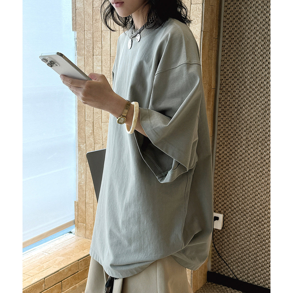 oversized t shirt cotton loose fit short sleeve crew neck casual basic tee top