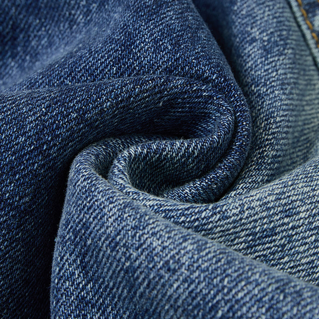 Retro pocket patchwork ripped loose jeans