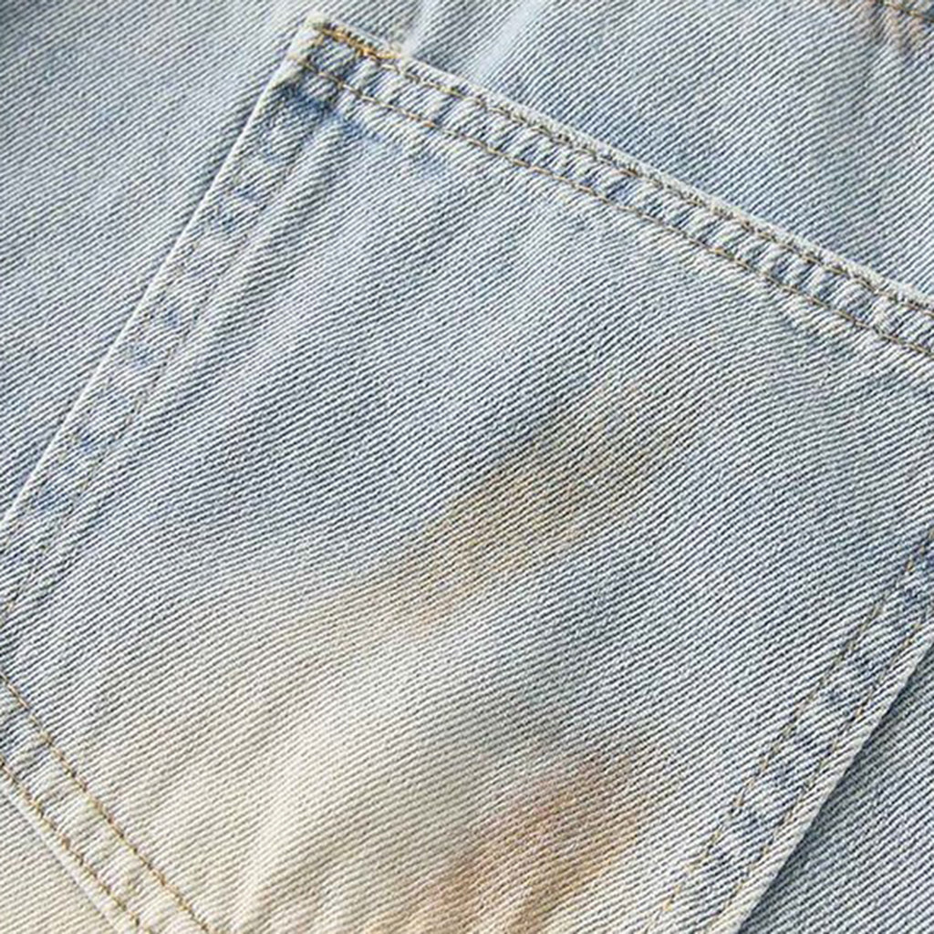 American retro ripped wide leg jeans