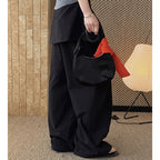 layered wrap pants high waist wide leg cotton loose trousers skirt overlay pants