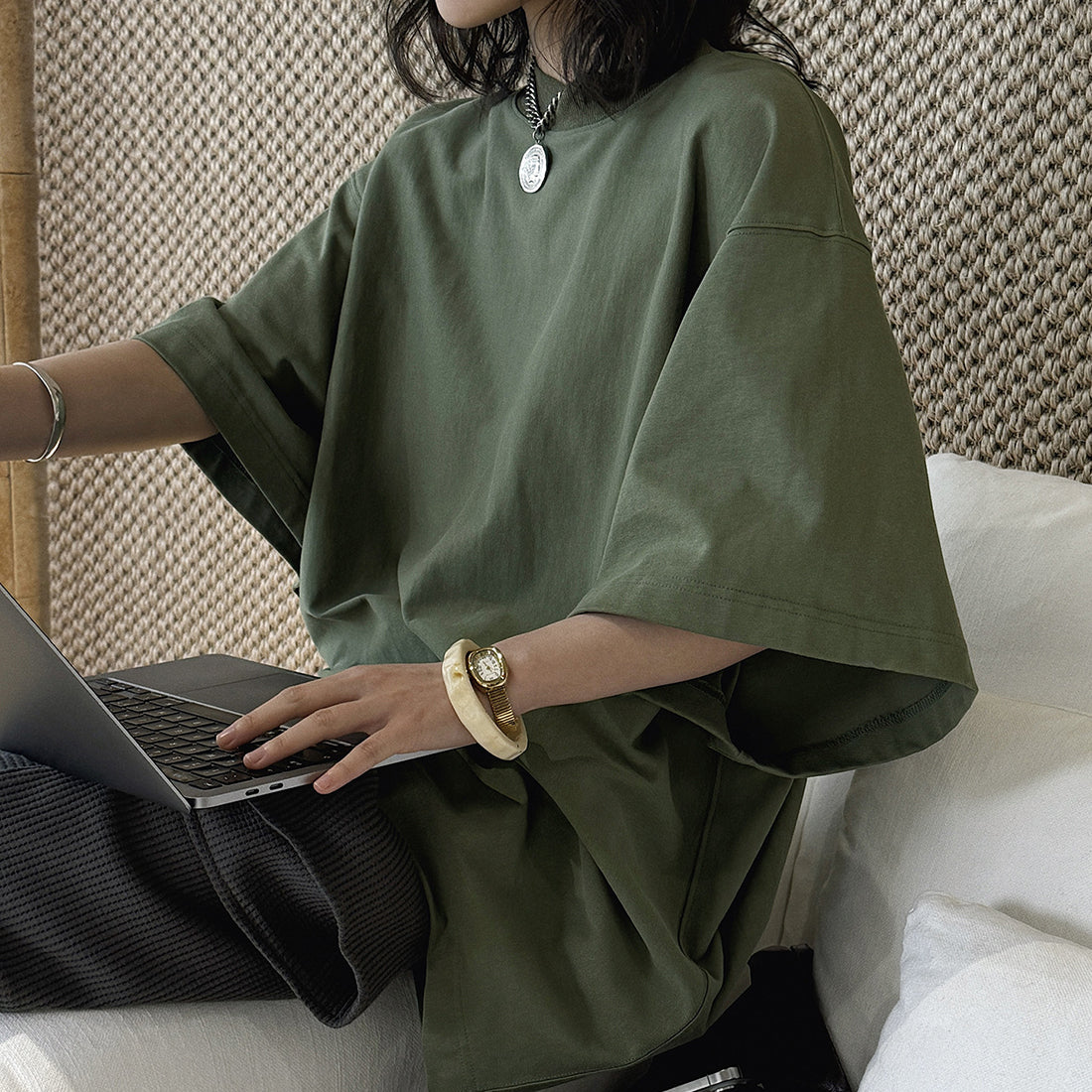 oversized t shirt cotton loose fit short sleeve crew neck casual basic tee top