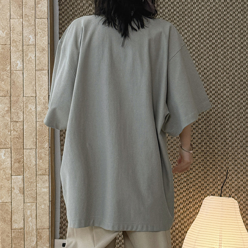 oversized t shirt cotton loose fit short sleeve crew neck casual basic tee top