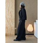 High waist loose fit structured wide leg pants