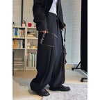 High waist loose fit structured wide leg pants