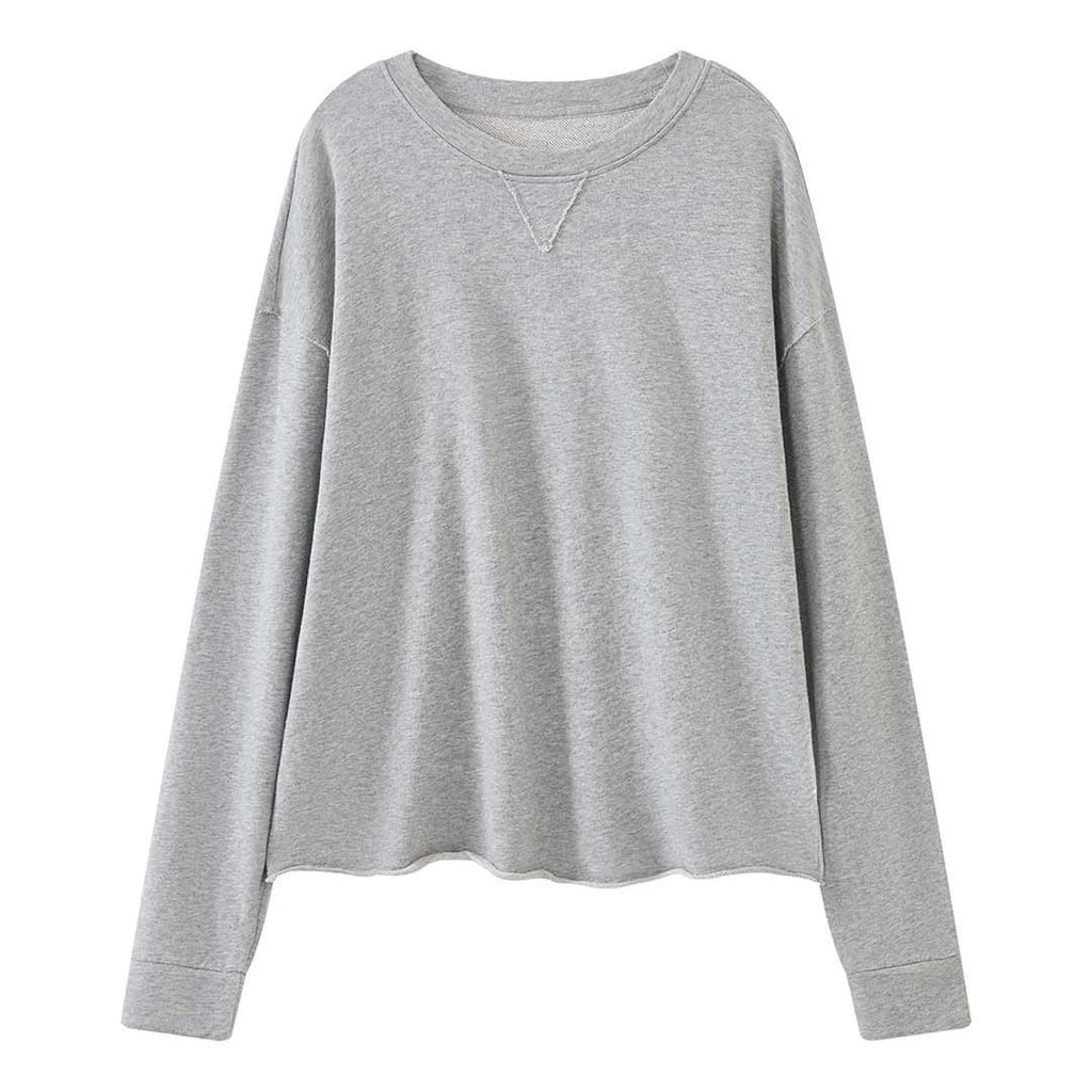 Loose fit round neck long sleeve sweatshirt top