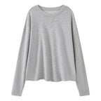 Loose fit round neck long sleeve sweatshirt top
