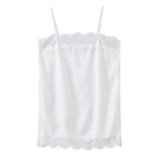 Lace trim cami top with silky stretch fabric for layering or solo wear