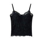 Lace cami top women slim fit corset style spaghetti strap sexy tank top