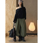 loose harem pants high waist lyocell wide leg pants draped casual baggy trousers