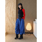 high waist wide leg pants lyocell cotton draped loose trousers casual pleated baggy pants