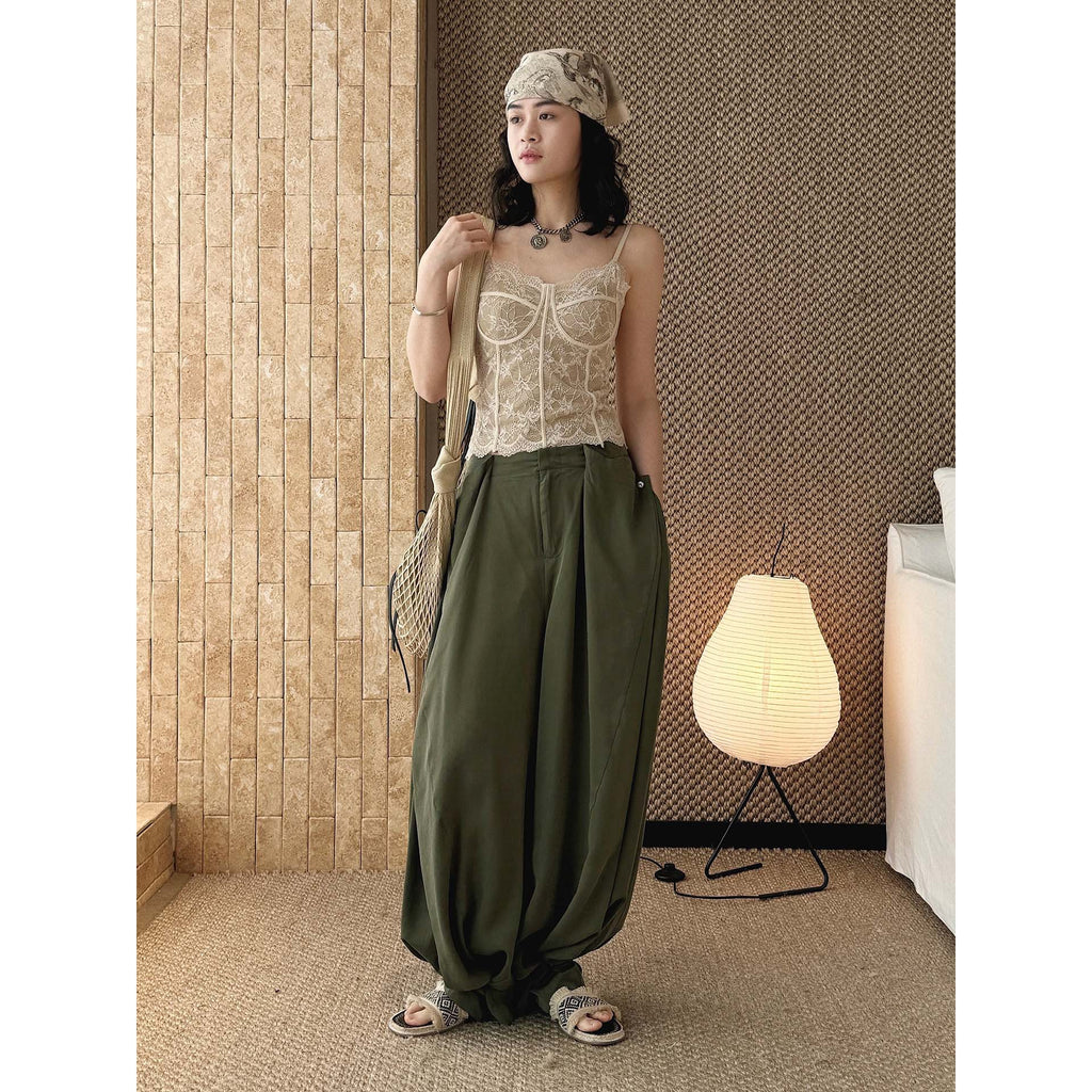 Lace cami top women slim fit corset style spaghetti strap sexy tank top