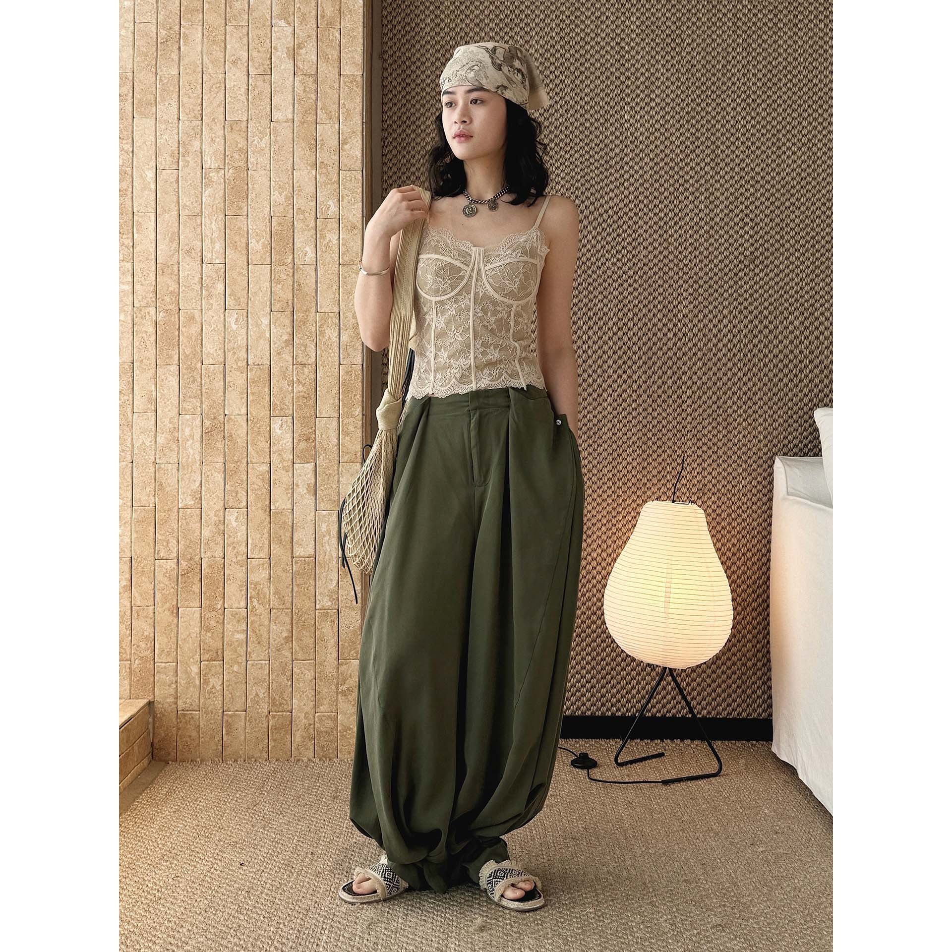 Lace cami top women slim fit corset style spaghetti strap sexy tank top