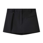 Structured high-waisted mini skirt with inner shorts lining