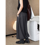 High waist pleated loose fit tapered cuff pants