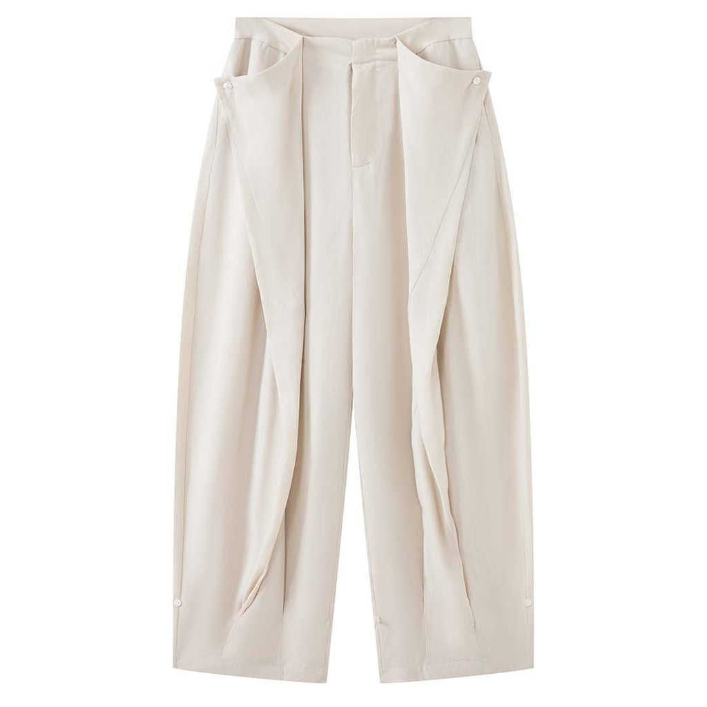 loose harem pants high waist lyocell wide leg pants draped casual baggy trousers