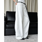 Vintage high waisted washed distressed loose wide leg jeans