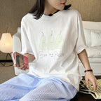 Oversized Spring Pear Graphic Cotton T-Shirt