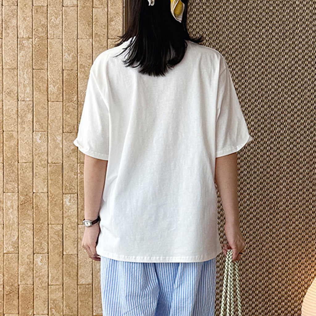 Oversized Spring Pear Graphic Cotton T-Shirt