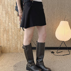 Structured high-waisted mini skirt with inner shorts lining