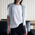 Round neck small rolled edge short sleeved slimming T-shirt