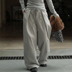 Retro high waisted pleated loose casual pants