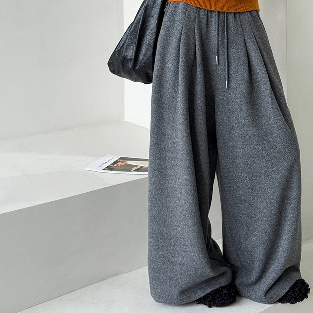 Retro loose casual straight leg wide leg pants