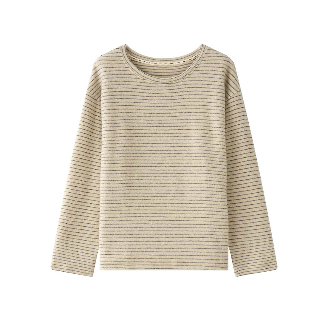 Simple striped loose round neck T-shirt top