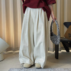 Retro washed casual slimming wide leg pants