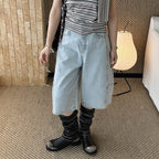 High Waist Cotton Denim Bermuda Shorts Loose Fit Wide Leg Casual Vintage Jeans