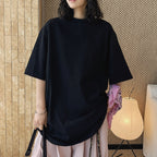 Loose fit round neck short sleeve oversized t shirt