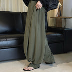 loose harem pants high waist lyocell wide leg pants draped casual baggy trousers