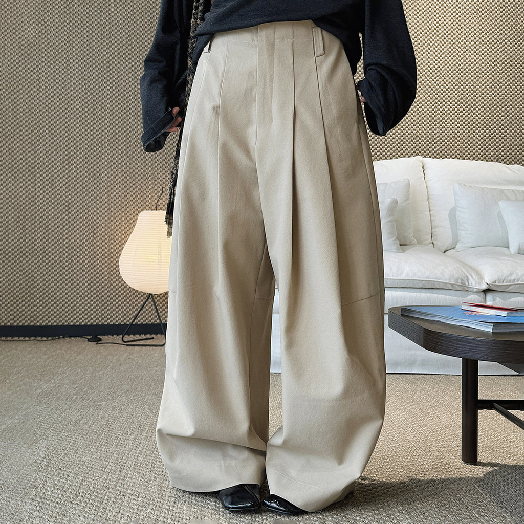 wide leg trousers women high waist loose draped straight pants