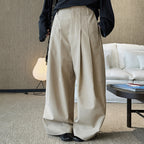wide leg trousers women high waist loose draped straight pants