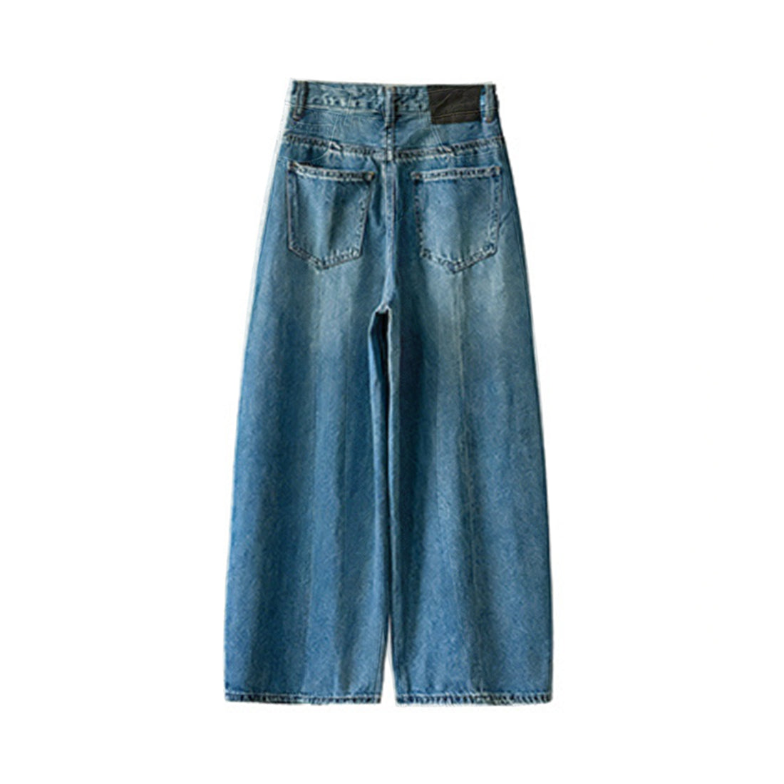 Wide leg jeans women high waist loose denim pants vintage wash trousers