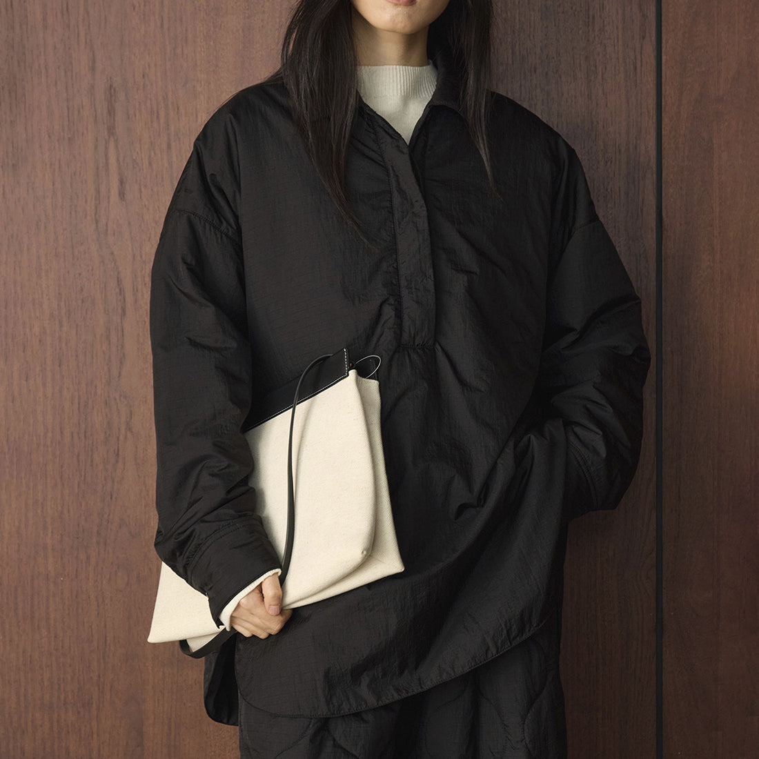 Simple cotton padded dark grid shirt loose and comfortable cotton jacket