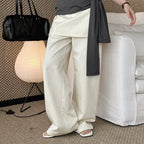High-waisted Tencel cotton wide-leg pants in relaxed draped silhouette