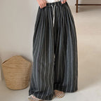 Women’s Striped High-Waisted Wide-Leg Pants