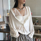 Women’s V-Neck Lace Camisole with Built-in Bra