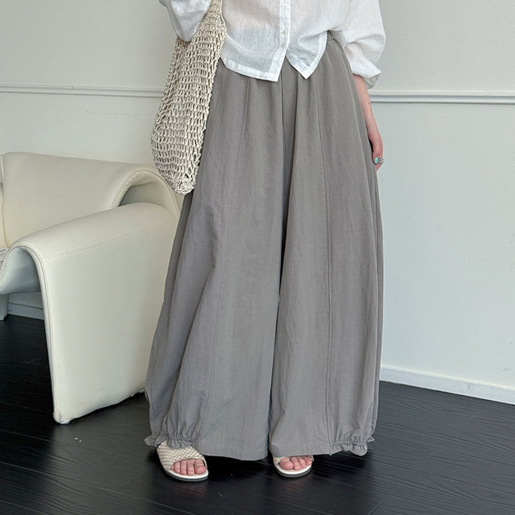 Women’s Linen-Blend High-Waisted Wide-Leg Pants
