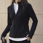 Simple Sporty Stand-up Collar Patchwork Jacket Slim Fit Short Outerwear
