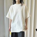 Round neck knitted slightly curled edge sweater short sleeved top