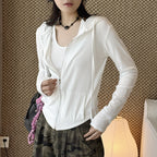 Women’s Slim Fit Hooded Zip-Up Cardigan Jacket