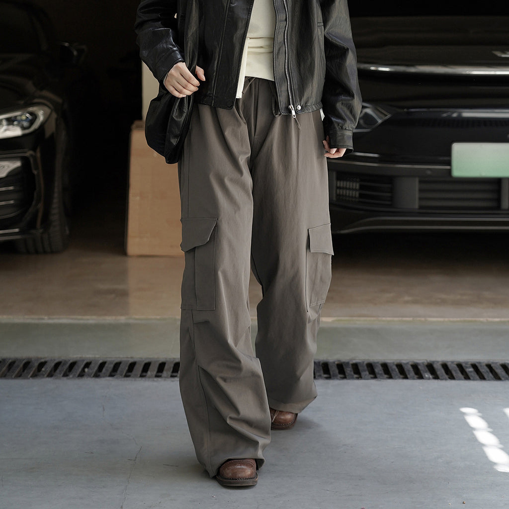 American street elastic drawstring cargo pants