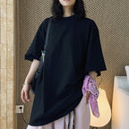 Loose fit round neck short sleeve oversized t shirt