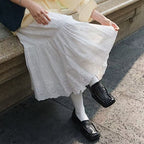 Bohemian floral hollow loose maxi skirt